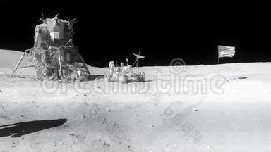 宇航员在月球上跳舞。 这段视频的元素由美国宇航局提供。
